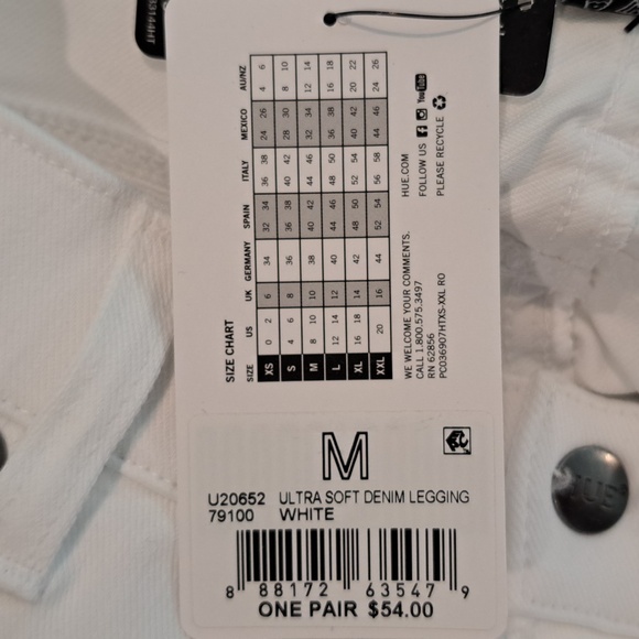 NWT Ultra Soft High Waist Denim Legging (White) - HUE - Picture 8 of 12